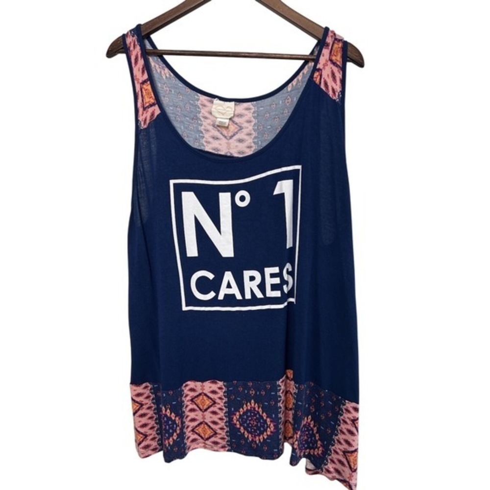 Self Esteem Women 1X Geometric Multicolor Paisley Graphic Muscle Tank Top Casual